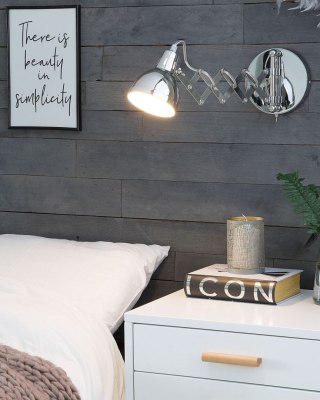 Zestaw 2 lamp ściennych HARRINGTON Regulowana Metal Srebrny