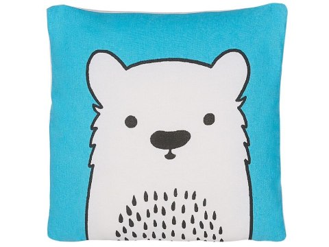 2 bawełniane poduszki dla dzieci miś 45 x 45 cm niebieskie WARANASI