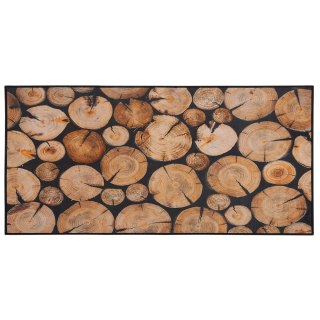Dywan 80 x 150 cm motyw drewna KARDERE