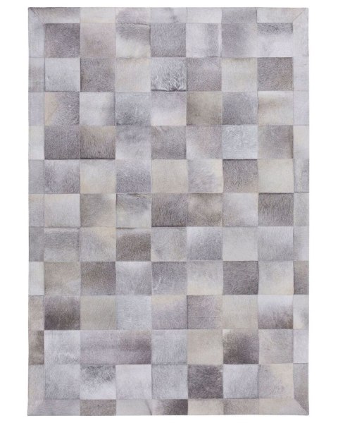 Dywan patchwork skórzany 140 x 200 cm szary ALACAM