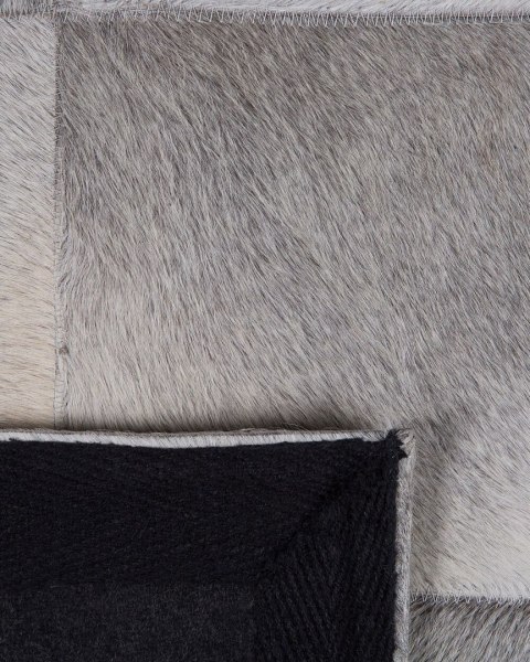 Dywan patchwork skórzany 140 x 200 cm szary ALACAM