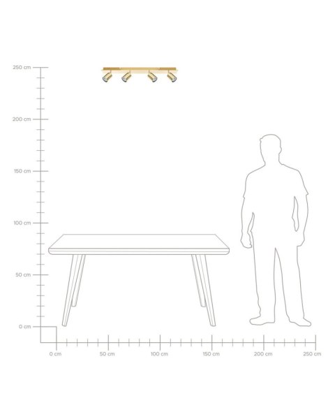 Lampa spot 4-punktowa TIGRIS Regulowana Metal Złoty