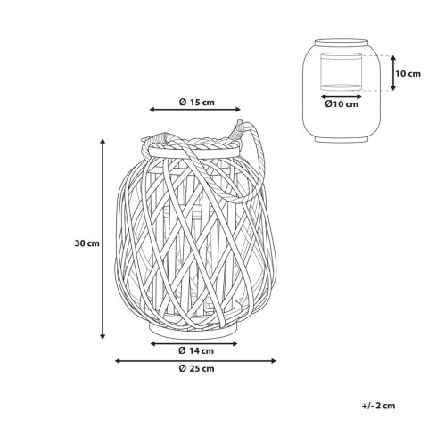 Lampion MAURITIUS Drewno 30 cm Czarny
