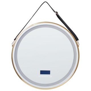 Lustro łazienkowe LED DAROIS 60 cm 60 cm Wbudowany głośnik Bluetooth Złoty