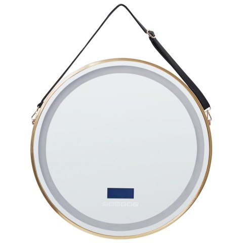 Lustro łazienkowe LED DAROIS 60 cm 60 cm Wbudowany głośnik Bluetooth Złoty