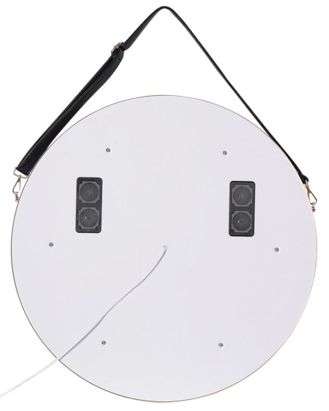 Lustro łazienkowe LED DAROIS 60 cm 60 cm Wbudowany głośnik Bluetooth Złoty