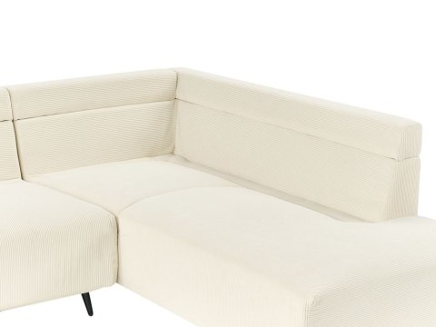 Narożnik sztruksowy lewostronny jasnobeżowy LUNNER