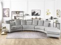 Sofa półokrągła 7-osobowa modułowa welurowa jasnoszara ROTUNDE Lumarko!