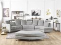 Sofa półokrągła 7-osobowa modułowa welurowa jasnoszara ROTUNDE Lumarko!