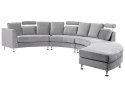 Sofa półokrągła 7-osobowa modułowa welurowa jasnoszara ROTUNDE Lumarko!