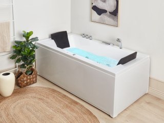 Wanna narożna LED prawa z hydromasażem 183 x 90 cm biała VARADERO