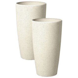 Zestaw 2 doniczek ABDERA Kamień 31 cm Jasnobeżowy