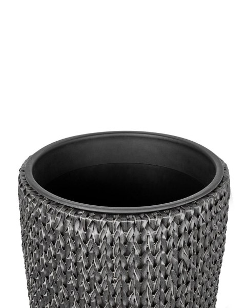 Zestaw 2 doniczek CEDRUS Technorattan 37/45 cm Czarny
