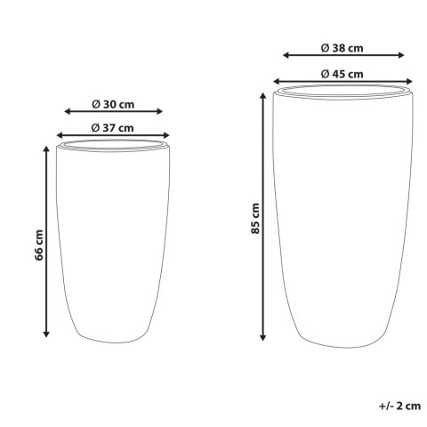 Zestaw 2 doniczek CEDRUS Technorattan 37/45 cm Czarny