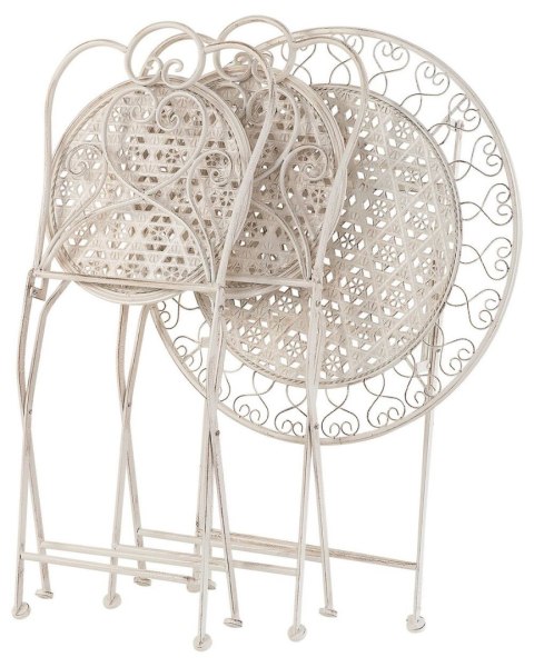 Zestaw 2 krzeseł ogrodowych TRIESTE Składane Metal Jasnobeżowy