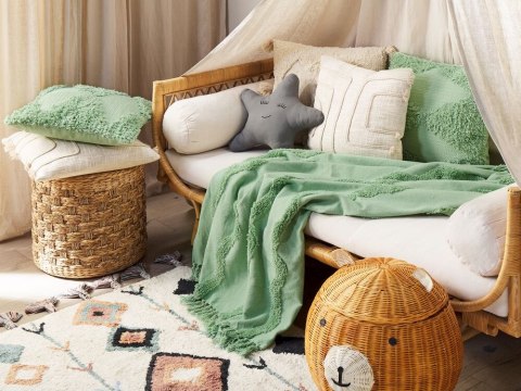 Koc KHARI Bawełna 125 x 150 cm Jasnozielony