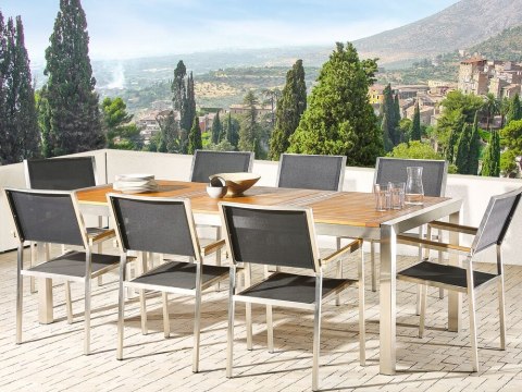 Stół ogrodowy eukaliptus 220 x 100 cm jasne drewno GROSSETO