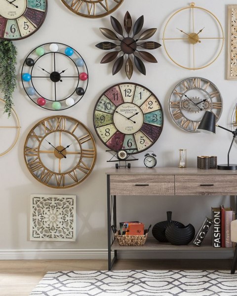Zegar ścienny NOTTWIL 61 cm Metal Złoty