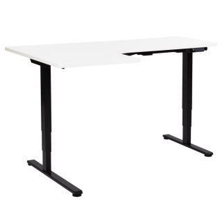Biurko narożne lewe regulowane elektrycznie 160 x 59 cm czarno-białe DESTINES