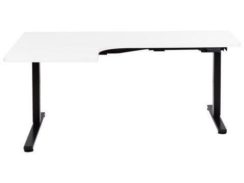 Biurko narożne lewe regulowane elektrycznie 160 x 59 cm czarno-białe DESTINES