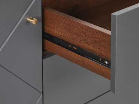 Komoda ciemne drewno z szarym PALMER