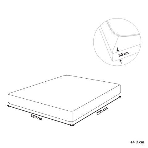 Prześcieradło z gumką JANBU Bawełna 180x200 cm Czarny