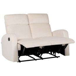 Sofa 2-osobowa welurowa z manualną funkcją relaksu biała VERDAL Lumarko!