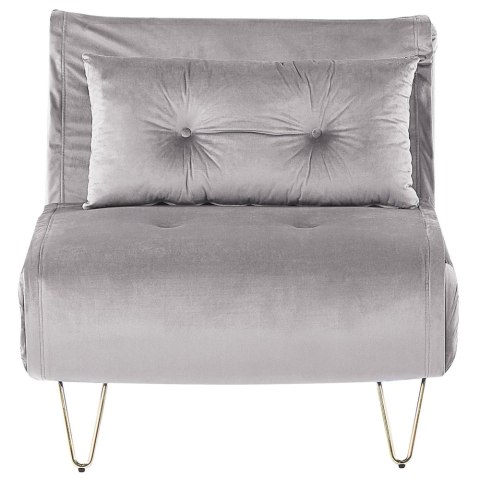 Sofa welurowa rozkładana szara VESTFOLD Lumarko!