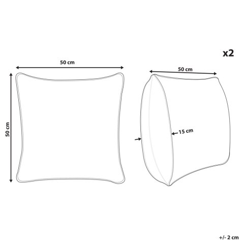 Zestaw 2 poduszek dekoracyjnych OUJDA Bawełna 50 x 50 cm Miedziany Wzór geometryczny