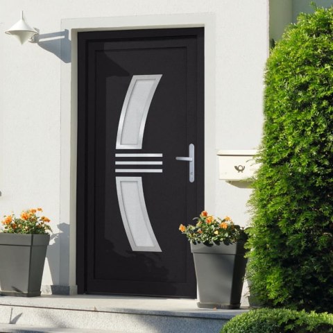  Drzwi wejściowe, antracytowe, 108x208 cm, PVC Lumarko! Lumarko!