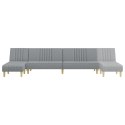 Sofa rozkładana L, jasnoszara, 255x140x70 cm, tkanina Lumarko! Lumarko!
