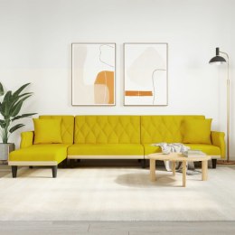  Sofa rozkładana L, żółta, 271x140x70 cm, aksamit Lumarko! Lumarko!