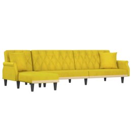  Sofa rozkładana L, żółta, 271x140x70 cm, aksamit Lumarko! Lumarko!