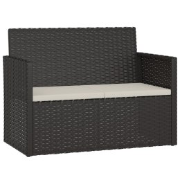  Ławka ogrodowa z poduszkami, czarna, 105 cm, polirattan Lumarko! Lumarko!