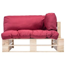  Ogrodowa sofa z palet, z czerwonymi poduszkami, sosna Lumarko! Lumarko!