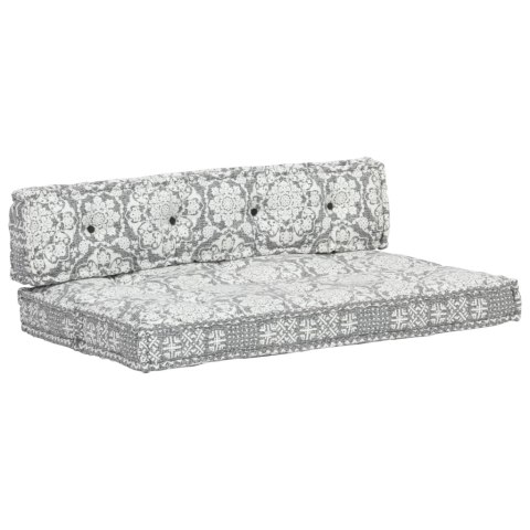  Sofa z poduszek na paletę, tkanina, jasnoszary patchwork Lumarko! Lumarko!