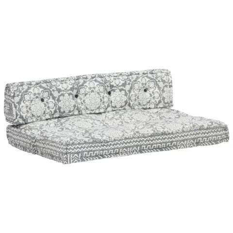  Sofa z poduszek na paletę, tkanina, jasnoszary patchwork Lumarko! Lumarko!