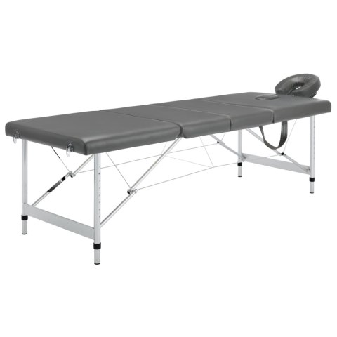  Stół do masażu, 4 strefy, rama z aluminium, antracyt, 186x68cm Lumarko! Lumarko!