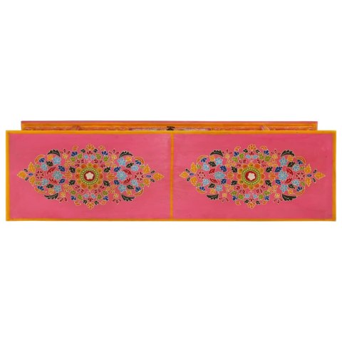  Szafka pod TV, różowa, 110x30x40 cm, lite drewno mango Lumarko! Lumarko!