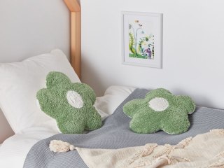 2 bawełniane poduszki dekoracyjne dla dzieci kwiaty 30 x 30 cm zielone SORREL