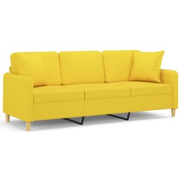  3-osobowa sofa wypoczynkowa z poduszkami, jasnożółta, 180 cm Lumarko! Lumarko!
