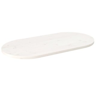  Blat stołu, biały, 110x55x2,5 cm, lite drewno sosnowe, owalny Lumarko! Lumarko!
