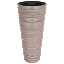  Donica z pojemnikiem wewnętrznym, mocha, 18/45 L, PP, prążki Lumarko! Lumarko!