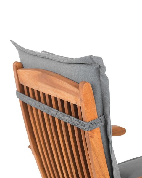 Zestaw 2 krzeseł ogrodowych z poduszkami MAUI Drewno akacjowe Szary