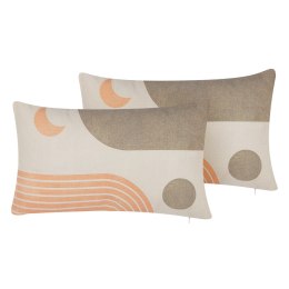 Zestaw 2 poduszek dekoracyjnych MELAMPODIUM 30 x 50 cm Kolorowy Wzór abstrakcyjny Lumarko!