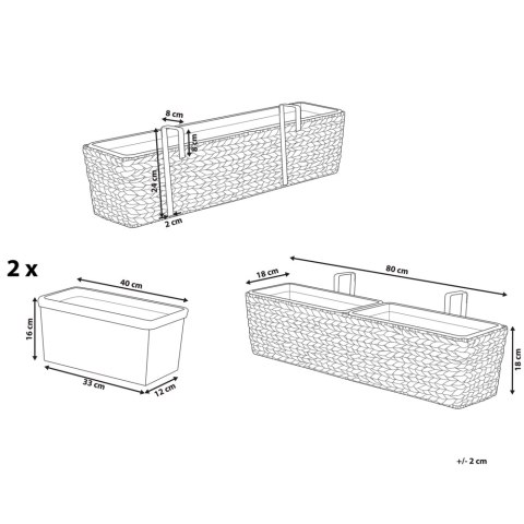 Doniczka KAWALA Rattan 80 cm Brązowy