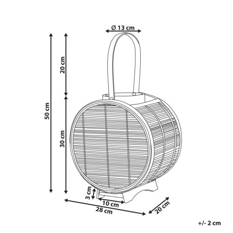 Lampion BISTAL Drewno 30 cm Naturalny