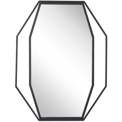 Lustro ścienne NIRE 60 cm 80 cm Metal Grafitowy