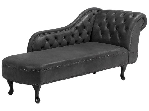 Szezlong eko zamsz prawostronny szary NIMES