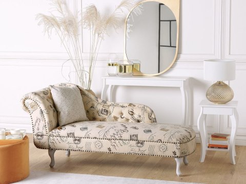 Szezlong lewostronny nadruk beżowy NIMES